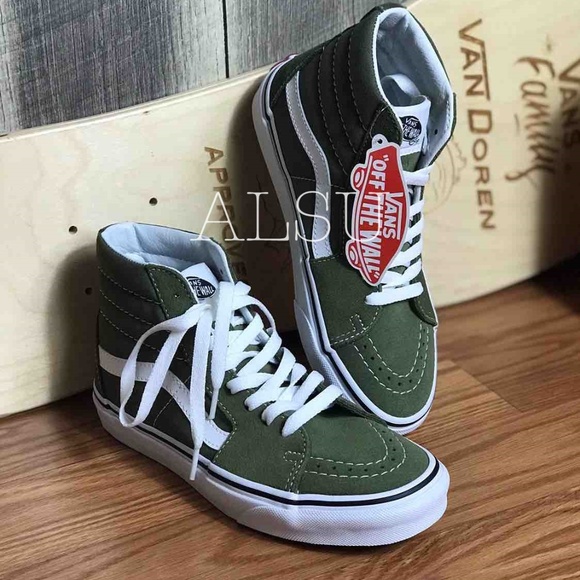 VANS SK8-HI Winter Moss Green White Canvas WMNS - Picture 3 of 8